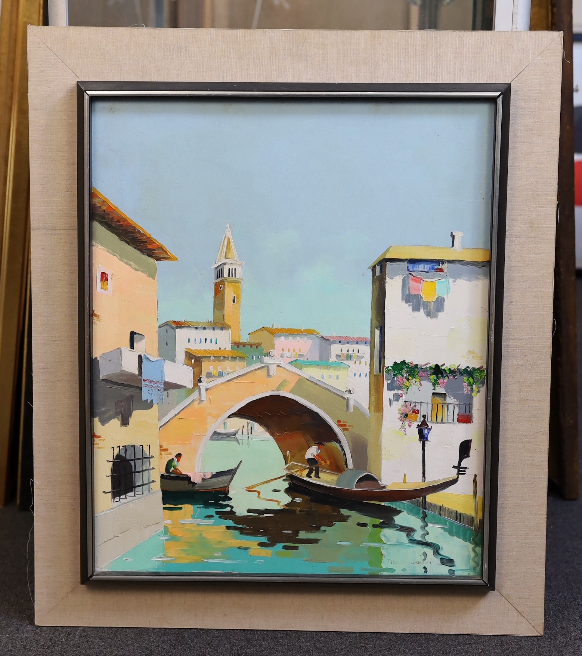 Cecil Rochfort D'Oyly-John (1906-1993), 'Off the Grand Canal, near Place Masco, Venice, Italy', oil on canvas, 60 x 49cm